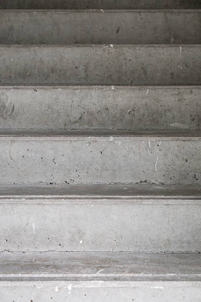 istock step of concrete stair on a top and front view 617741888