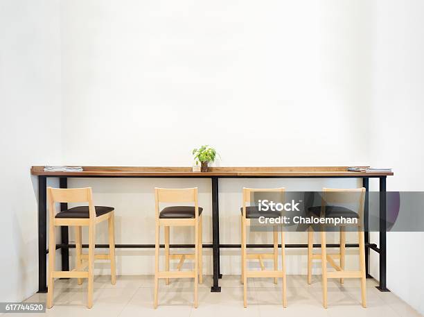 Counter In Cafe Bar Stock Photo - Download Image Now - Bar Counter, Blank, Brick