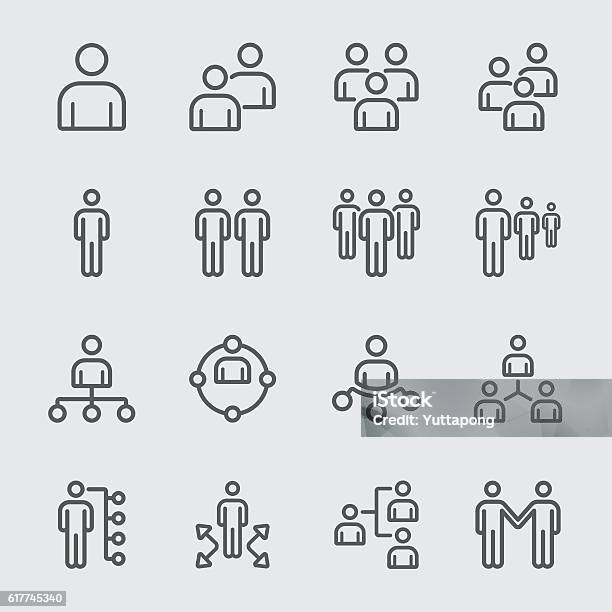 Business Team And Organize Line Icon Stock Illustration - Download Image Now - Icon Symbol, People, Organization