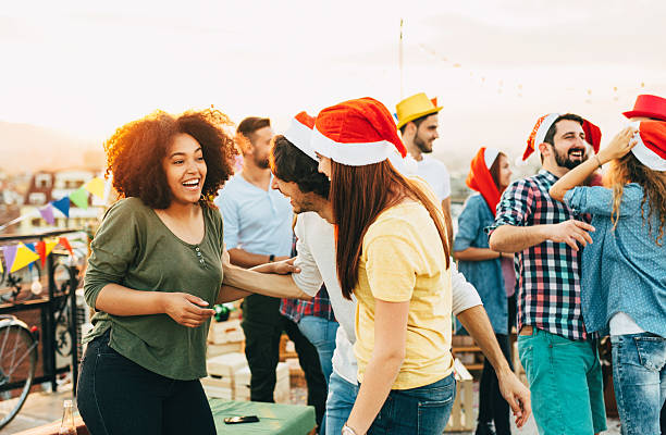istock Christmas party on the roof 617745940