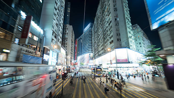 istock View to night Hong Kong from double-decker tram 617749752