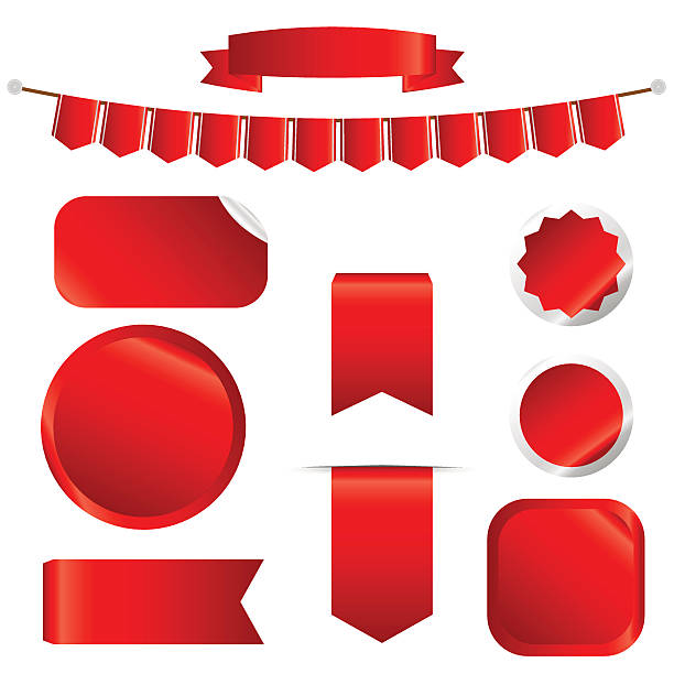Red Ribbons Set isolated On White Background. Red Ribbons Set isolated On White Background. Vector Illustration ring bearer stock illustrations