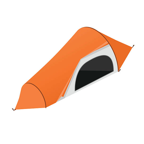 ilustraciones, imágenes clip art, dibujos animados e iconos de stock de carpa roja de camping. vector - tent camping dome tent single object