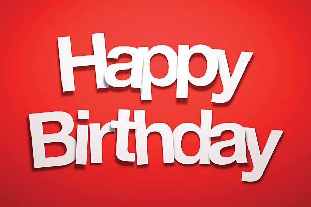 istock Happy Birthday Sign with Red Background - Paper Font 617751238