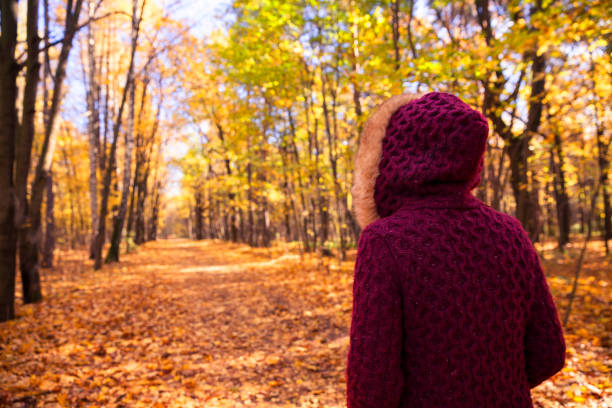 istock Woman in autumn park 617752780