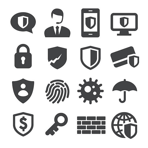 ilustrações de stock, clip art, desenhos animados e ícones de privacidade e segurança de internet de ícones-série acme - key locking lock symbol