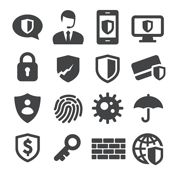 конфиденциальности и безопасности интернет-иконки-acme series - shield security security system symbol stock illustrations