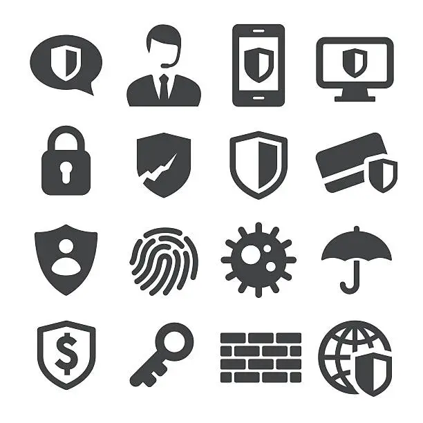 Vector illustration of Privacy and Internet Security Icons - Acme Series
