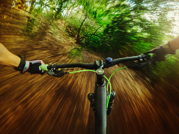 istock Mountainbike ride in the forest 617754898