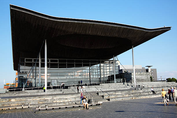 Senedd, National Assembly Building Cardiff, Wales, UK, September 14, 2016 :  The Senedd also known as the National Assembly Building is the home of the elected body which holds the Welsh government to account national assembly for wales stock pictures, royalty-free photos & images