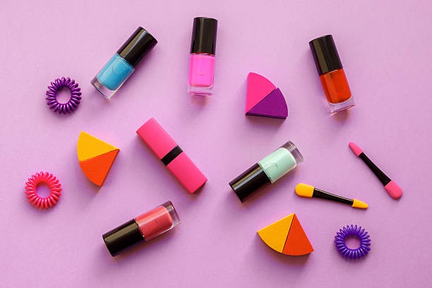istock concept cosmetic set on pink background top view 617756138