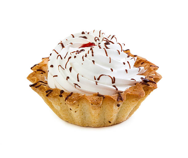 istock Cake basket with cream and jam, is watered chocolate syrup 617762342