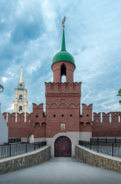 istock Tula city, Russia. Tower view Odoevsky gate (Kremlin) 617764746