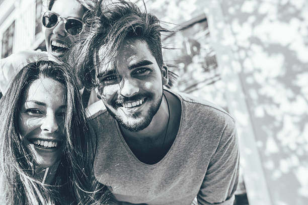 istock Group of happy young friends having fun 617768158