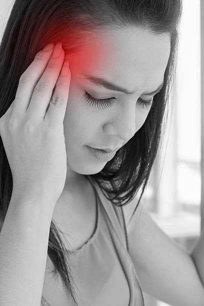 istock woman with headache, migraine, stress, hangover, mental problem 617769126