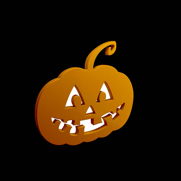 istock Halloween Pumpkin Icons Orange on Black Background 617771684