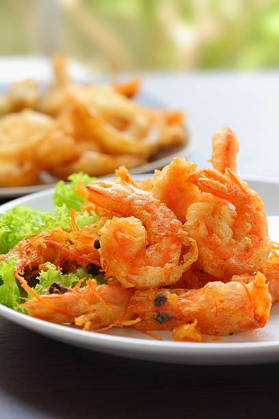 istock Prawn fried with tempura flour. 617772660