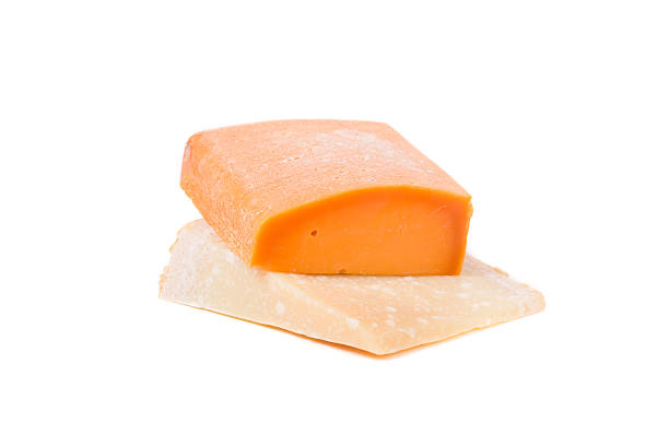 istock Close up of two cheese types. 617773118
