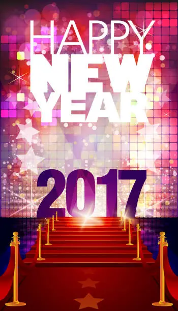 Vector illustration of Happy New Year 2017 Greetings