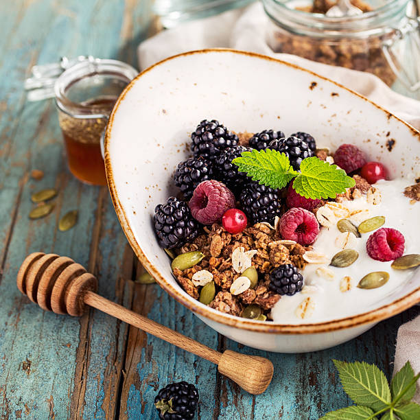 istock Granola with blackberry, close-up 617776856