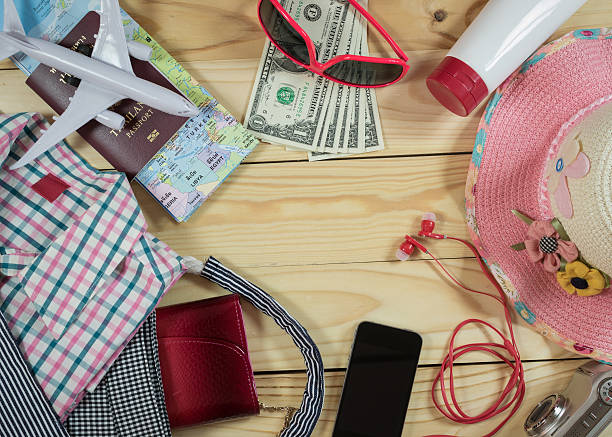 istock Travel concept with female accessory 617779410