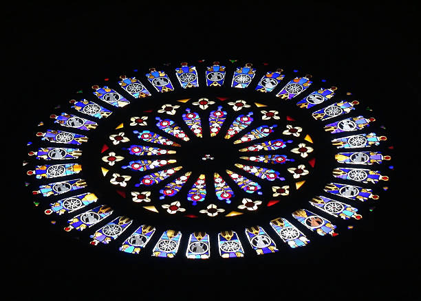 istock Beautiful Stained Glass At Como Cathedral Italy 617779910