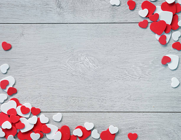 Wooden Background for design to Valentine's Day. stock photo