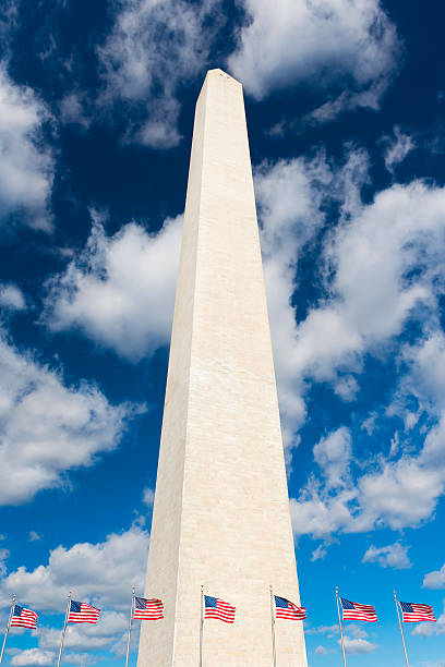 istock Washington Monument in D.C. Surrounded by American Flags 617865518