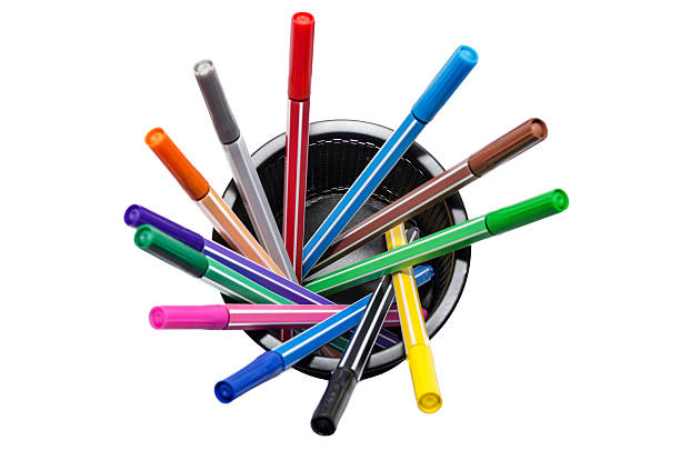 istock different colored markers in metal stand isolated 617865694
