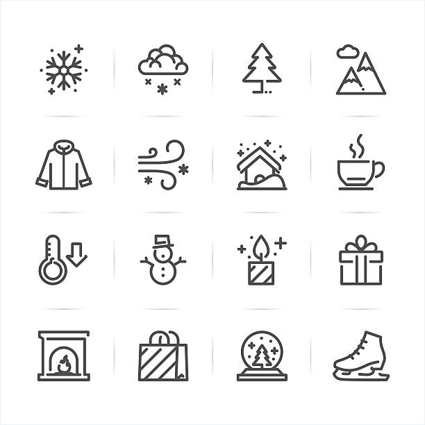 ilustraciones, imágenes clip art, dibujos animados e iconos de stock de iconos de invierno - fireplace christmas candle holiday