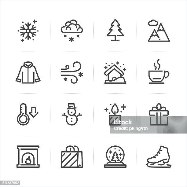 Winter Icons Stock Illustration - Download Image Now - Winter, Snowman, Snow