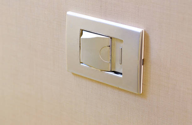 istock Installed central vacuum inlet in the wall 617874842