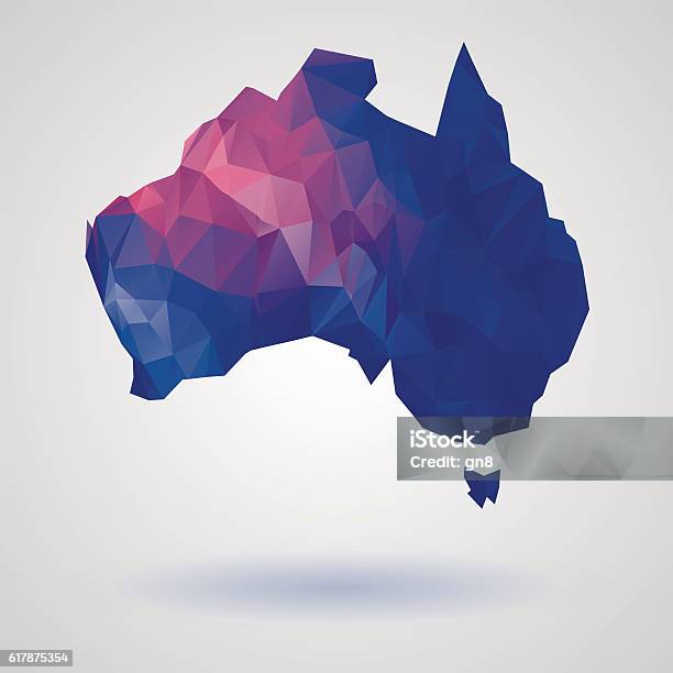 Geometric Australia Map Stock Illustration - Download Image Now - Australia, Map, Vector