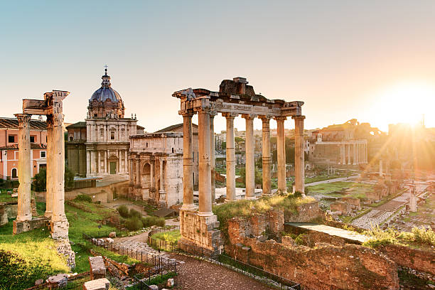 istock Roman Forum at sunrise, Italy 617876958