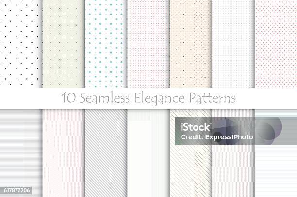 Collection Of Delicate Seamless Patterns Stock Illustration - Download Image Now - Fragility, Abstract, Abstract Backgrounds