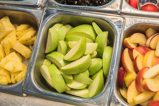 istock Various fresh fruit and vegetable salad bar healthy items 617877646