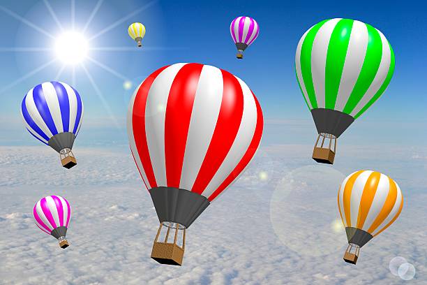 istock 3D hot air balloons 617879980