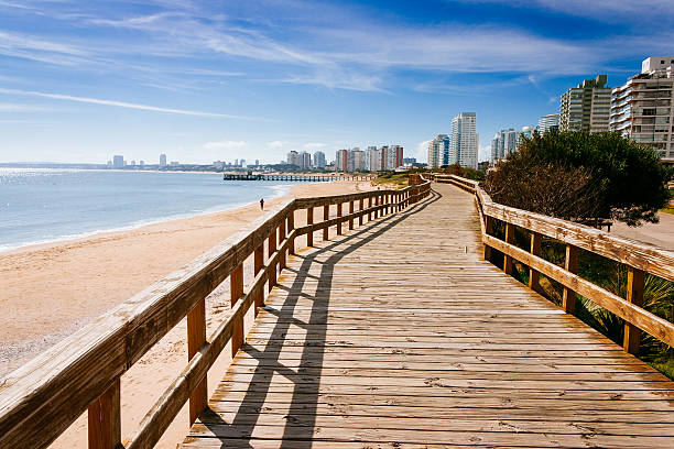 terraza en la playa de punta del este - uruguay fotografías e imágenes de stock