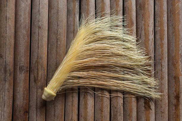 istock baby corn cobs, baby corn on bamboo flooring. 617881022