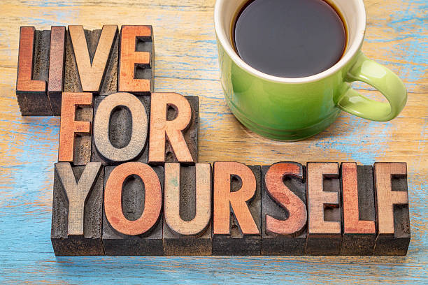 istock Live for yourself in wood type 617881436