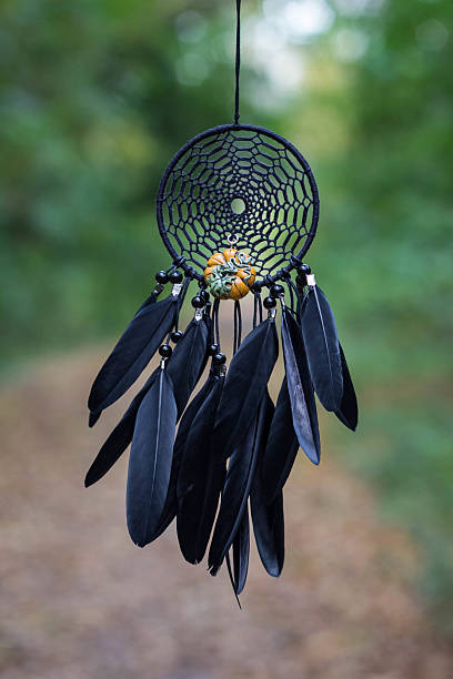 istock Dreamcatcher made of feathers, pumpkin beads, and ropes 617881816