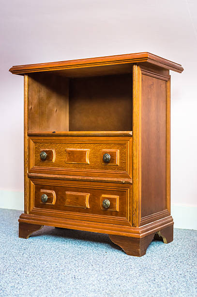 istock Wooden antique nightstand 617883114