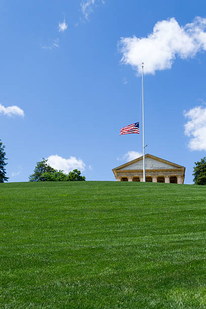 istock Flag half way up in Arlington Cemetery 617887860