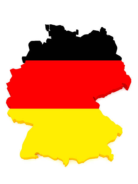 istock 3d Illustration of Germany Map With German Flag On White 617890842