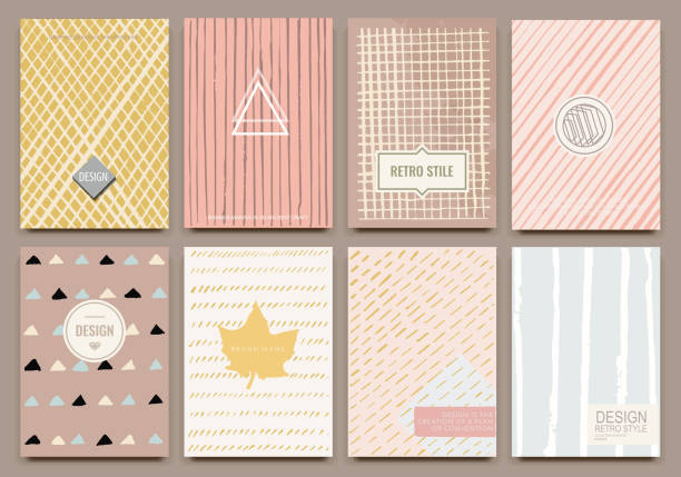 Template vector cards Set of Isolated creative template vector cards. Hand drawn line backgrounds. Vector banners for card, poster, invitation, flyer, party, wedding, brochure. Nice design collection clubs playing card illustrations stock illustrations