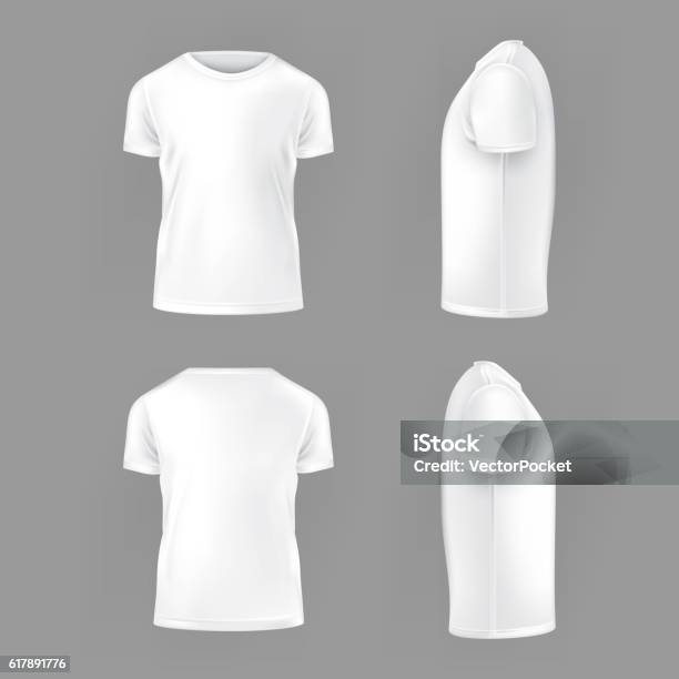 Vector Set Template Of Male Tshirts Stock Illustration - Download Image Now - T-Shirt, Template, White Color