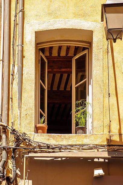 istock Open window of vintage appratment 617894268