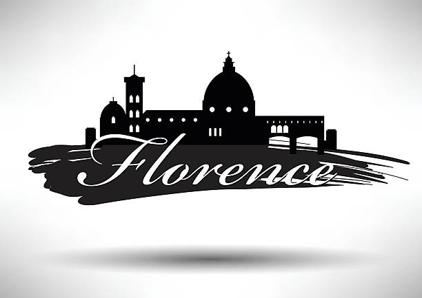 ilustrações de stock, clip art, desenhos animados e ícones de vector graphic design of florence city skyline - ponte vecchio