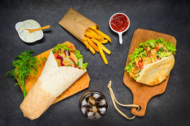 istock French Fries with Doner Kebab and Shawarma 617896700