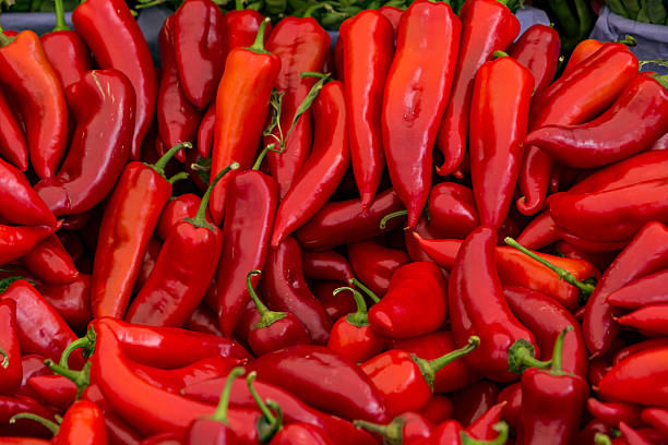 Red Chili Peppers For Sale Stock Photo - Download Image Now - Bazaar ...
